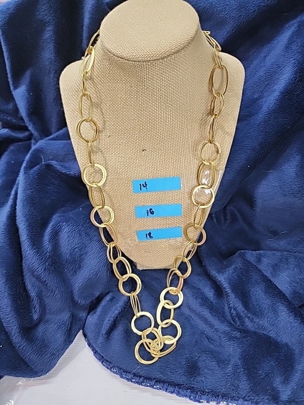 Premier Designs SOPHIA Linked Double Rings Matte Gold Tone Necklace